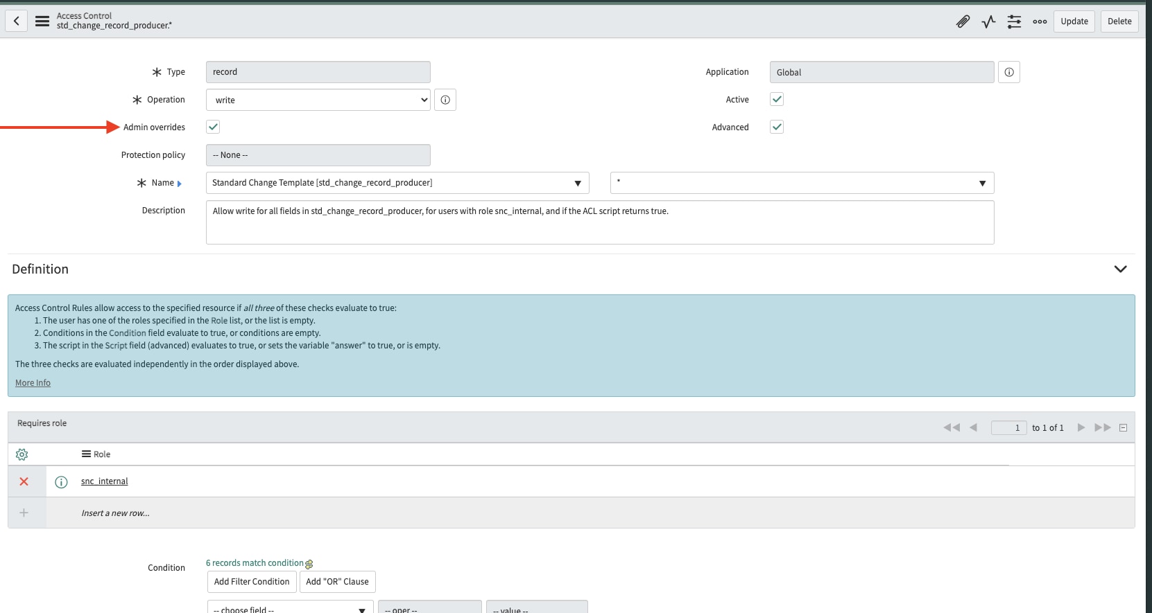 How can I hide the Standard Change Catalog on the ServiceNow