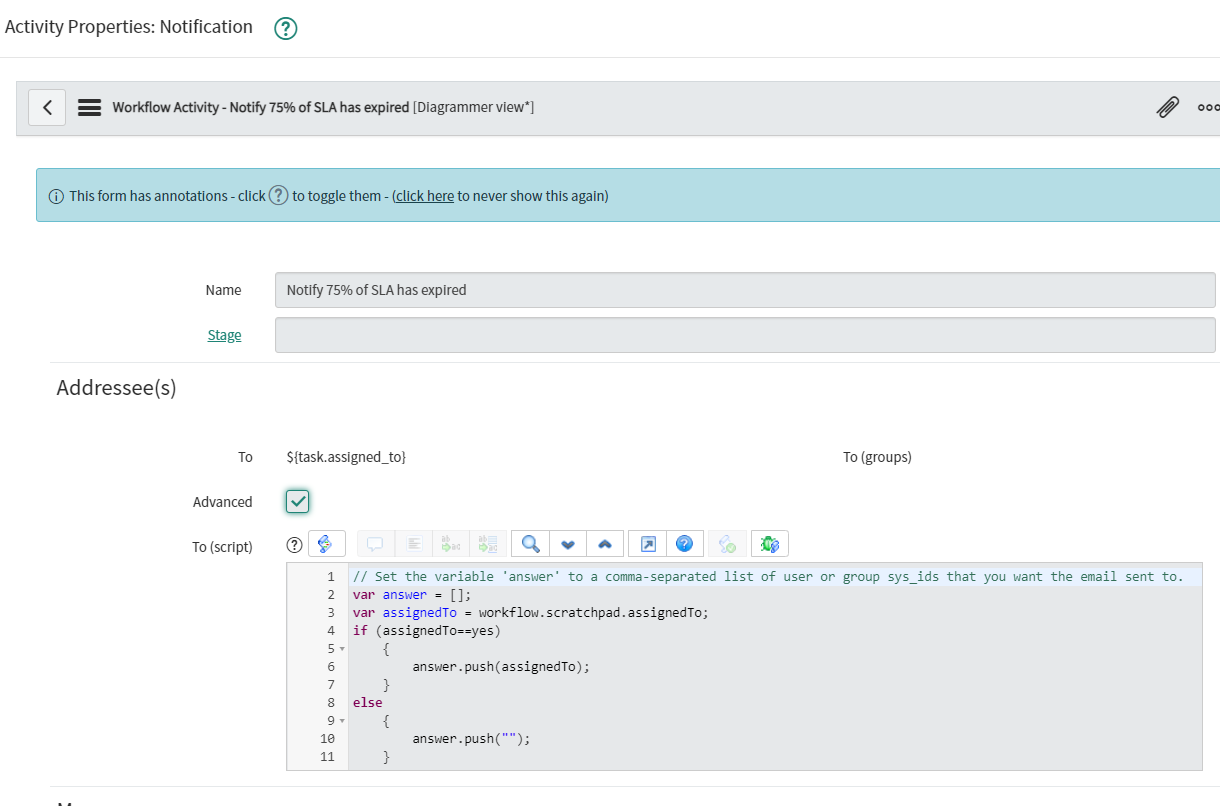 How to write Run script in workflow to get the tas... - ServiceNow ...
