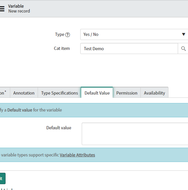 Default value on Yes/No variable - ServiceNow Community