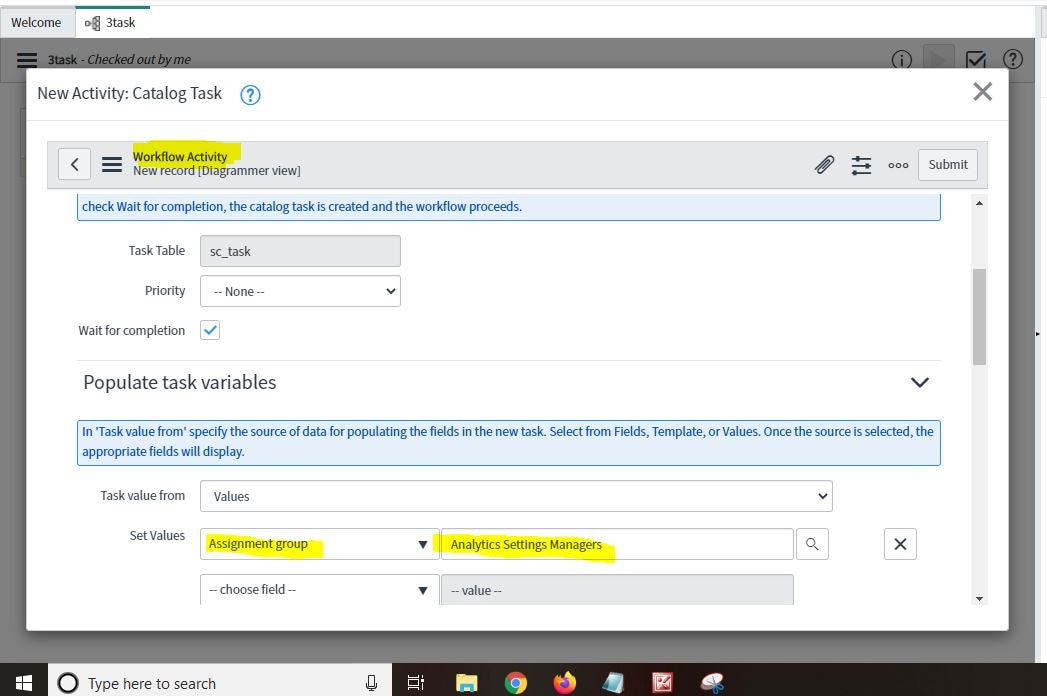 Solved Create 3 sequential catalog tasks in workflow ServiceNow