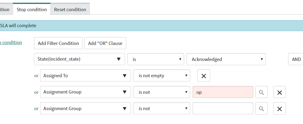 Solved: SLA should stop when assignment group changes - ServiceNow ...