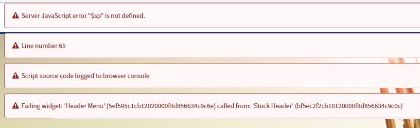 Header Menu error in Service Portal - ServiceNow Community
