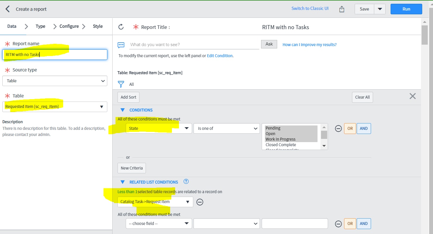 How to create a report on Active ( open) RITM's w... ServiceNow Community