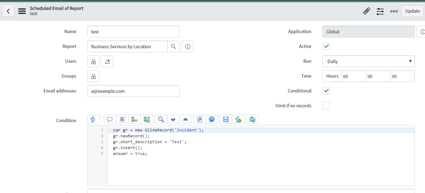 Create incident from scheduled report job - ServiceNow Community