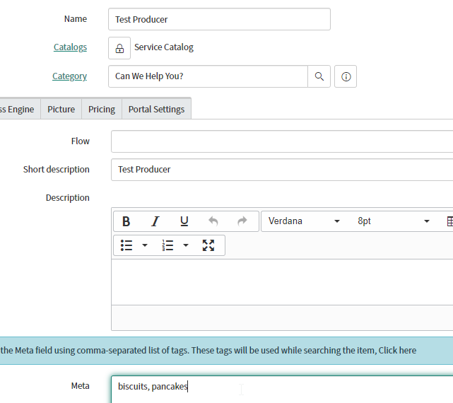 Solved How Does 'Meta' Work on Catalog Items? ServiceNow Community