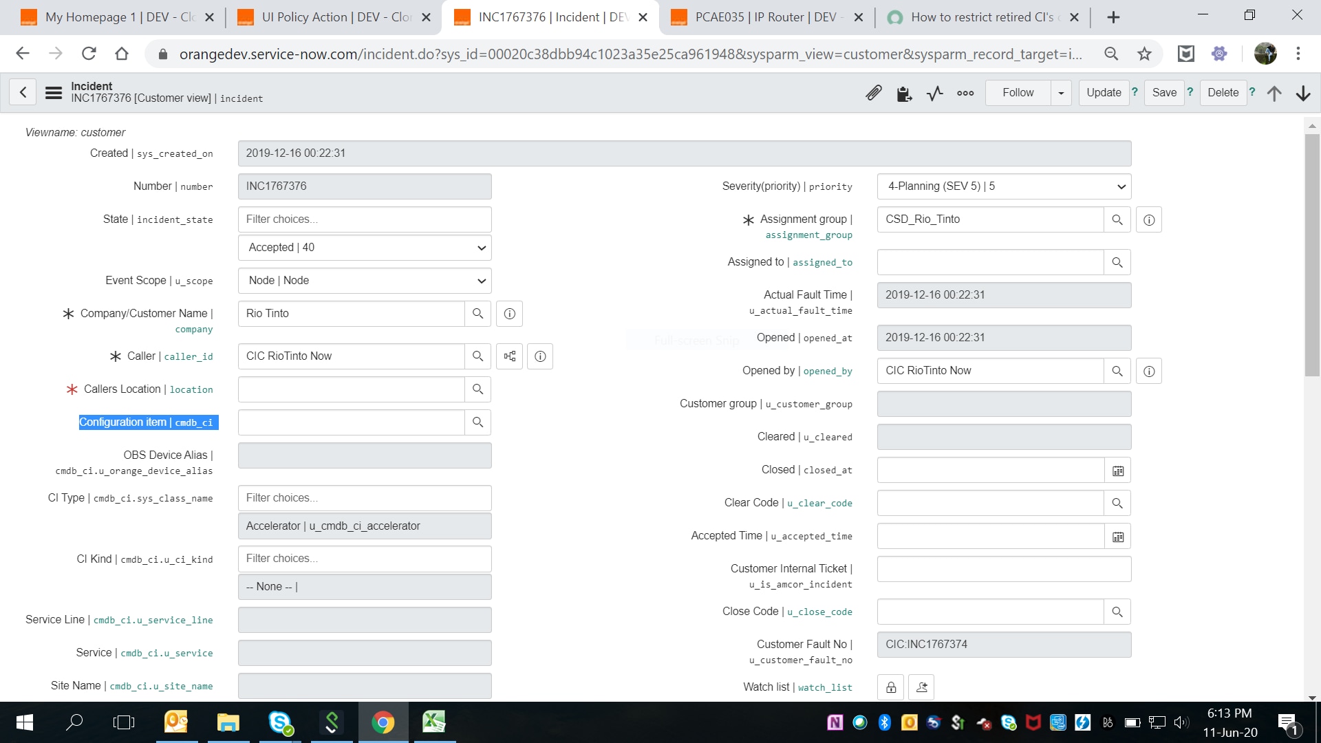 Solved How to restrict retired CI's on incident form ? ServiceNow