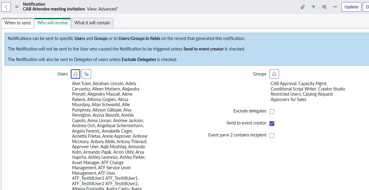How to Send CAB Meeting Invitations to Multiple Us ServiceNow