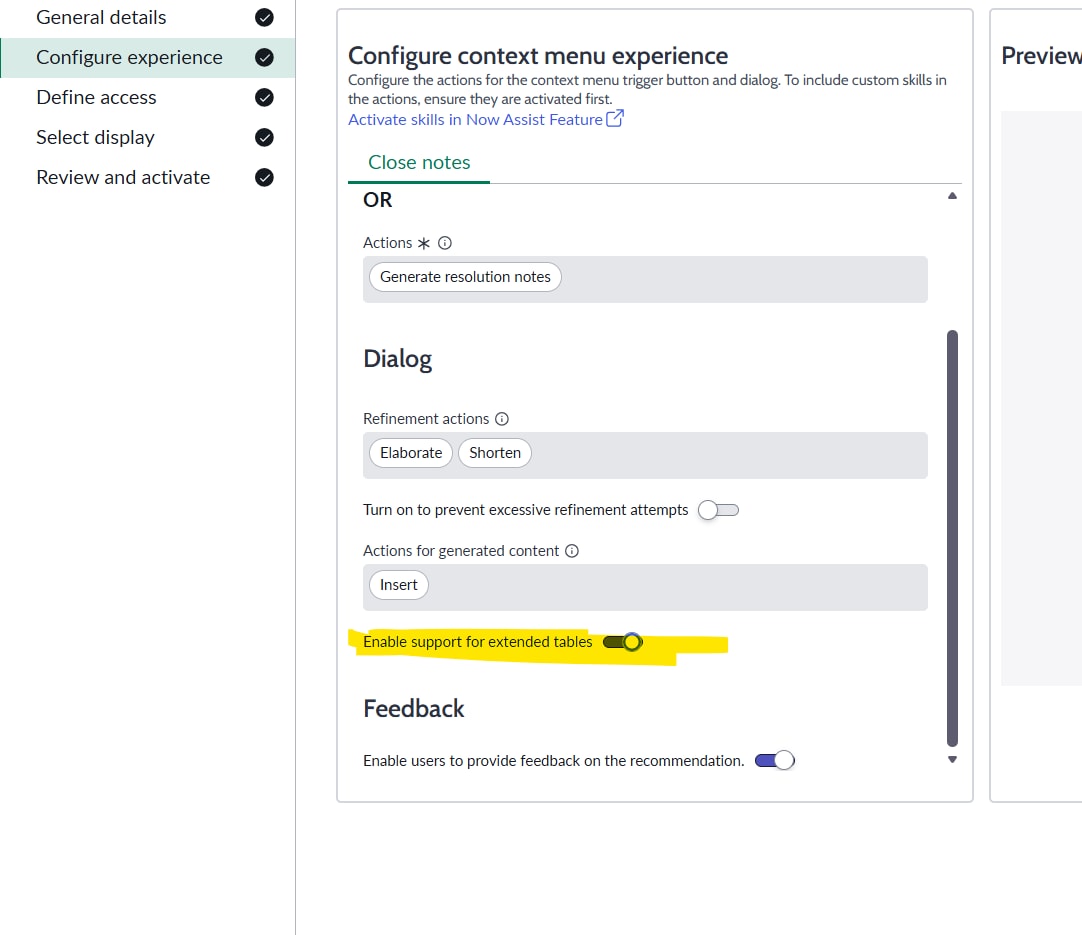 Now Assist Generate resolution notes (ITSM) displa... - ServiceNow ...