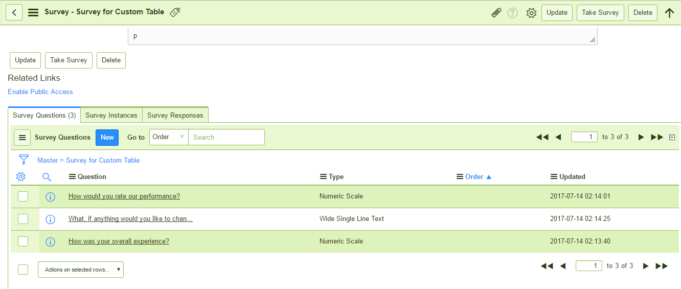 Solved: How to make a survey on custom table? - ServiceNow Community