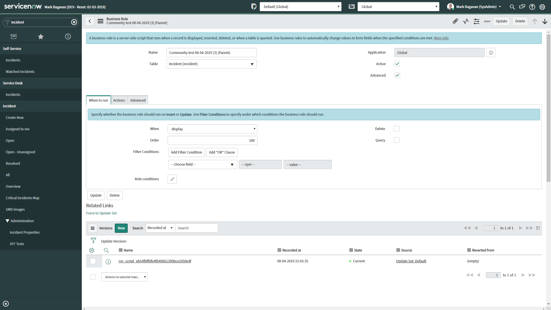 Servicenow Asynchronous Message Bus Solved: How to display a message when an Incident is a Par ...