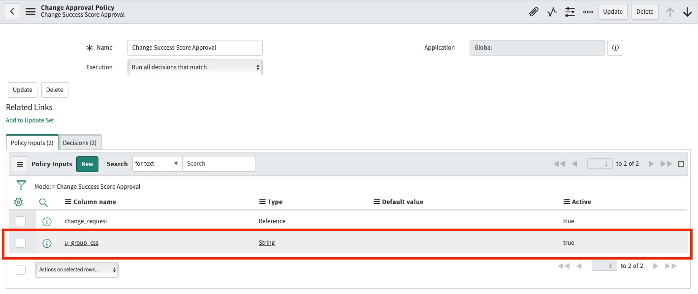 Using 'Change Success Score' as part of 'Change Ap... - ServiceNow ...