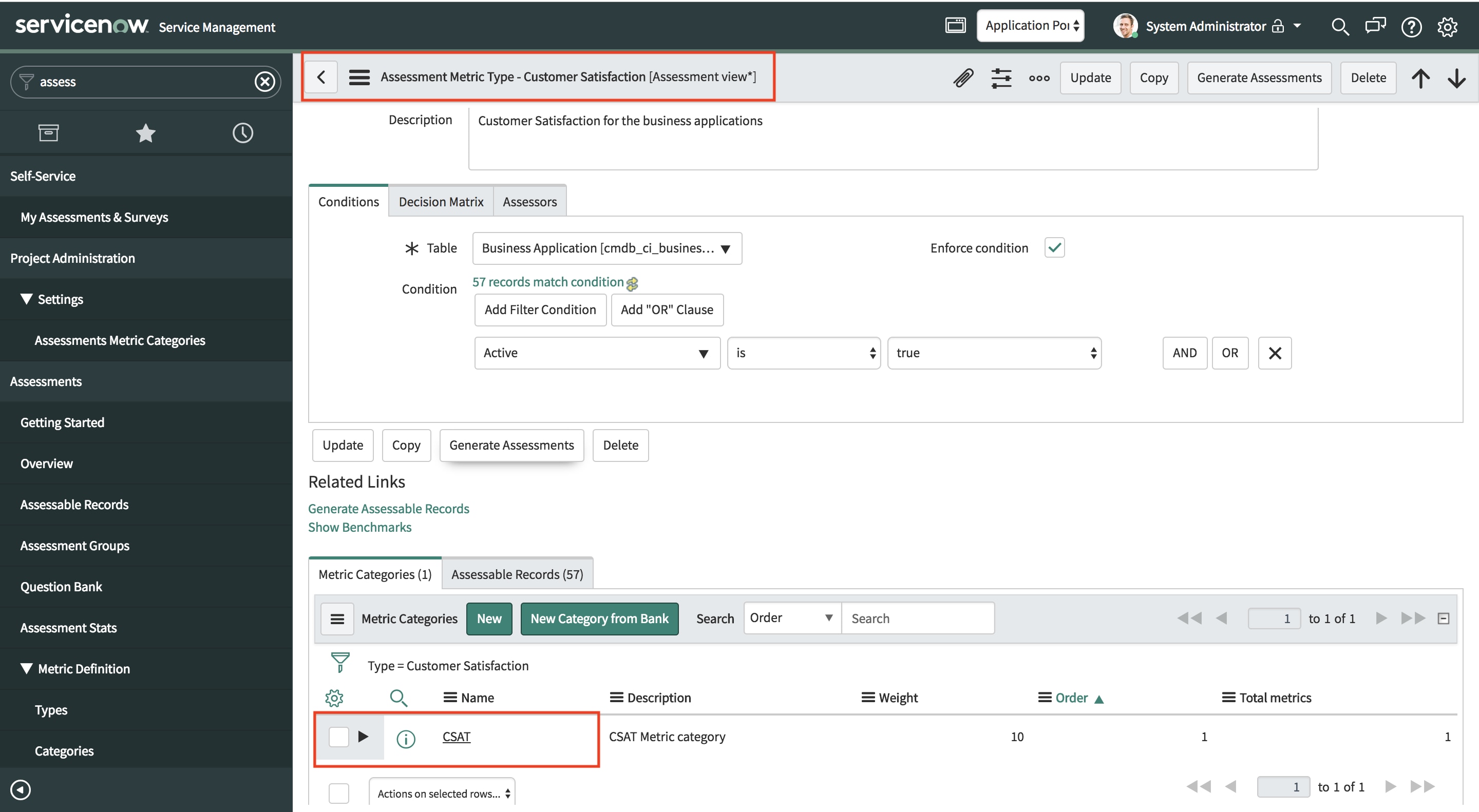 Configuring Assessments and creating stakeholders - ServiceNow Community