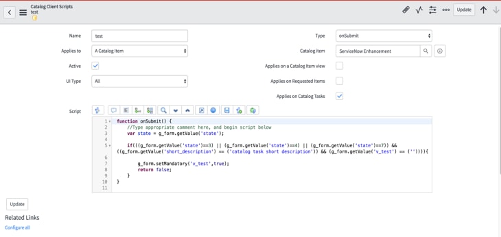 Required field on catalog task submission - ServiceNow Community