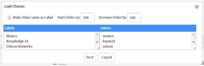 Service Catalog - Select Box (Easy Load Choices) - ServiceNow Community