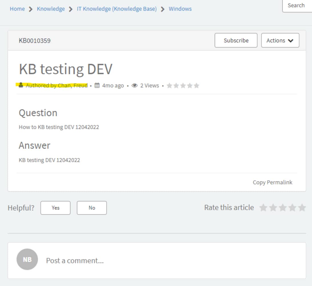 Solved: Widget hidden KB Authored by/Revised by name under ...