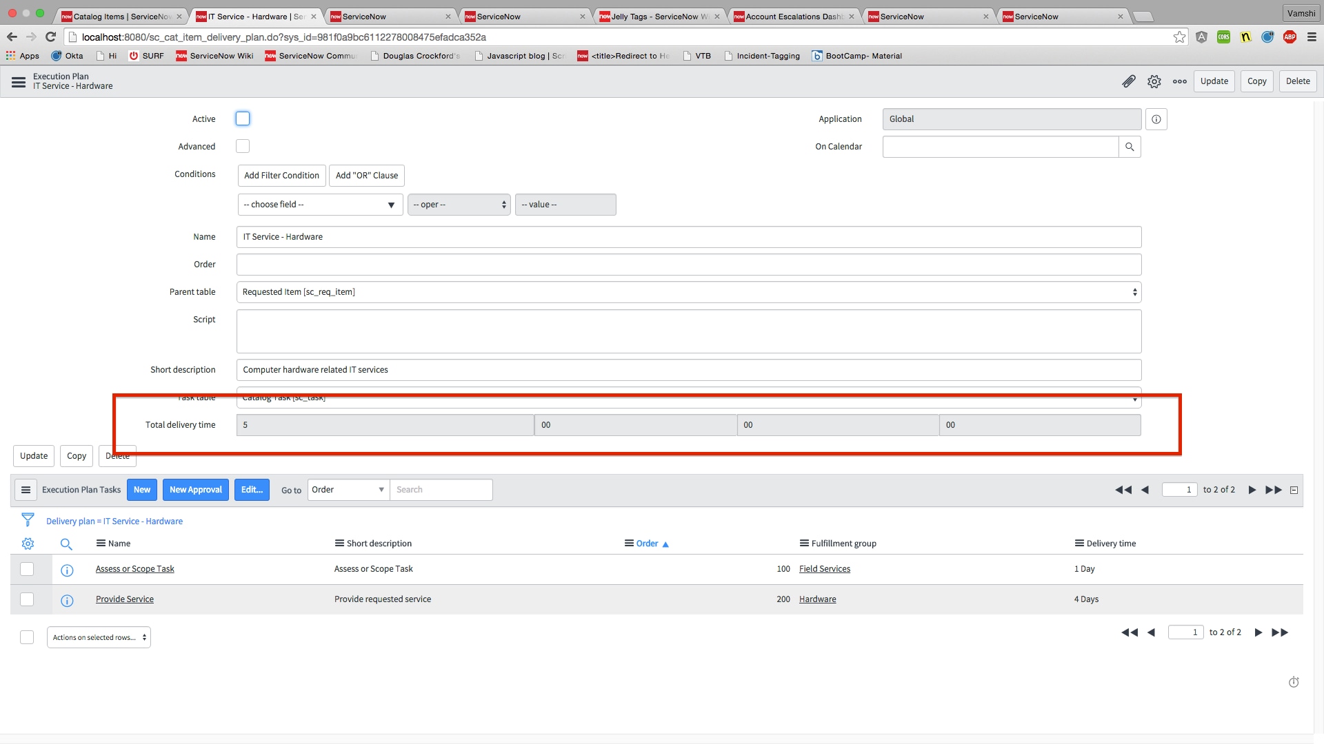 Delivery dates & estimated delivery dates in your ServiceNow