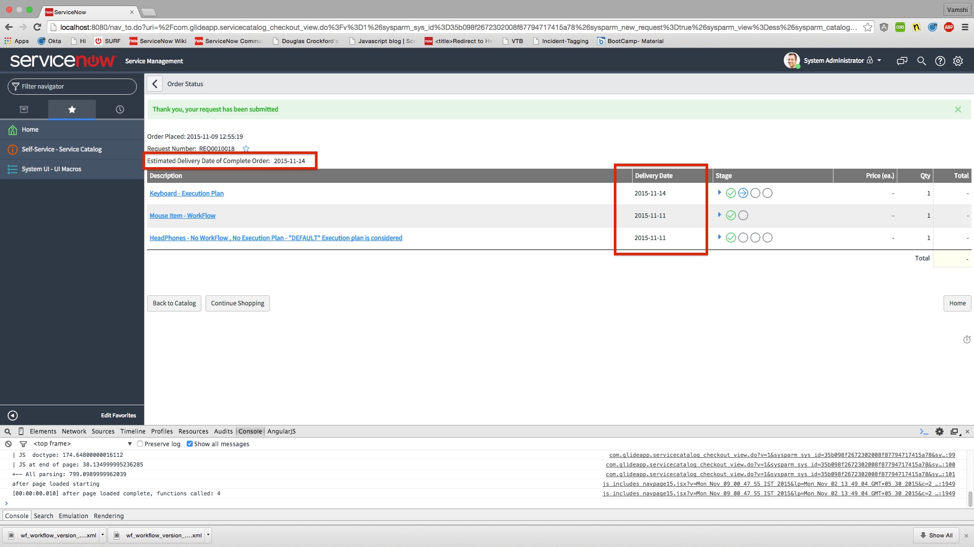 Delivery dates & estimated delivery dates in your ServiceNow