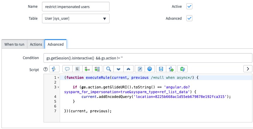 How to limit the list of users you can impersonate - ServiceNow Community