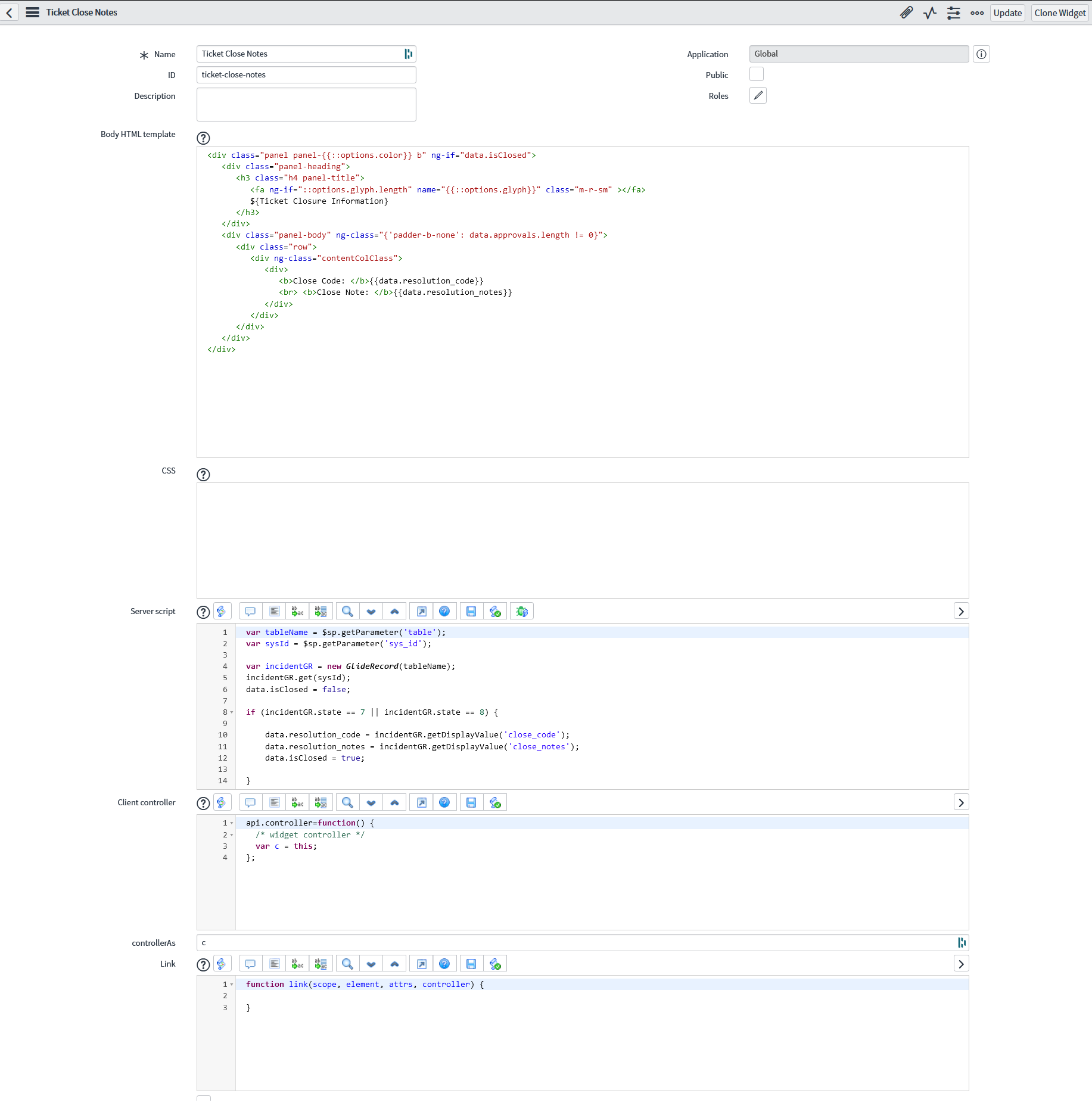 Solved: Custom Widget to Display Resolution Information - ServiceNow ...