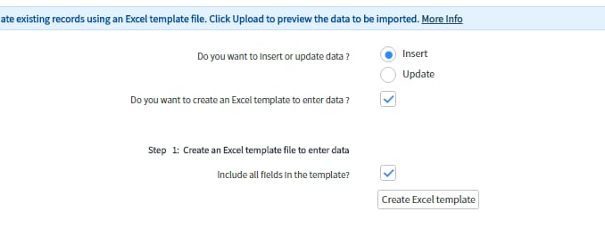 create excel template servicenow