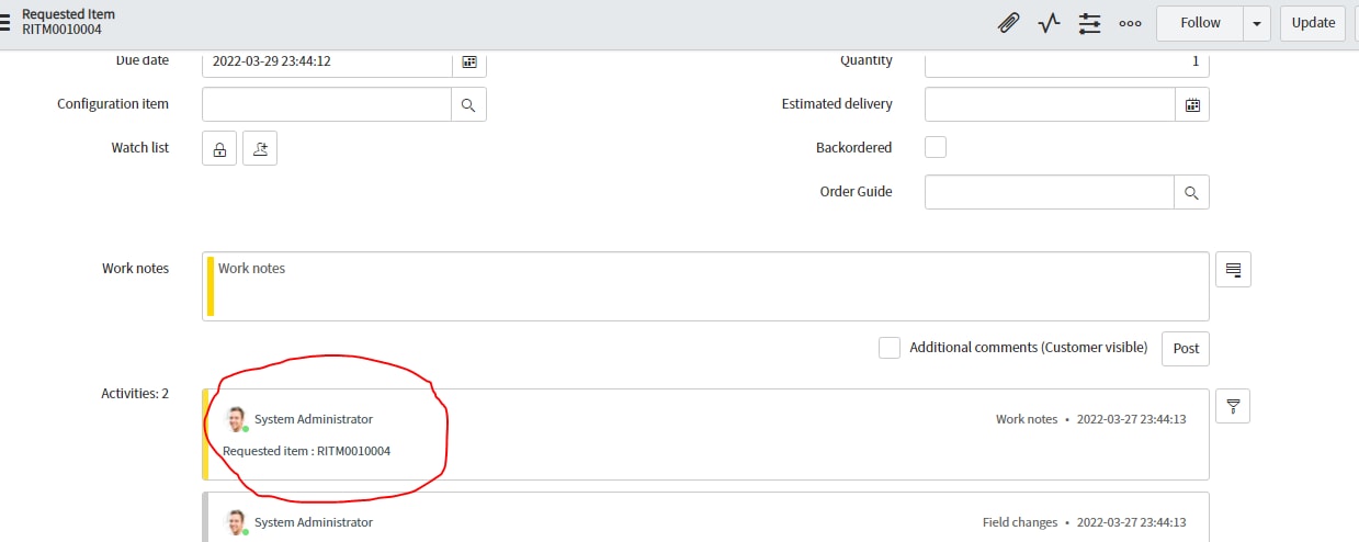 Servicenow Ritm When a user submit the request, the RITM number sh... - ServiceNow ...