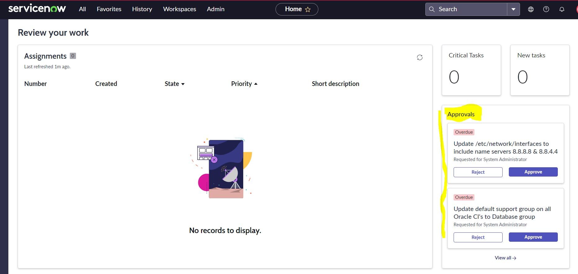 Modify the Approvals section Reject button on Unif... - ServiceNow ...