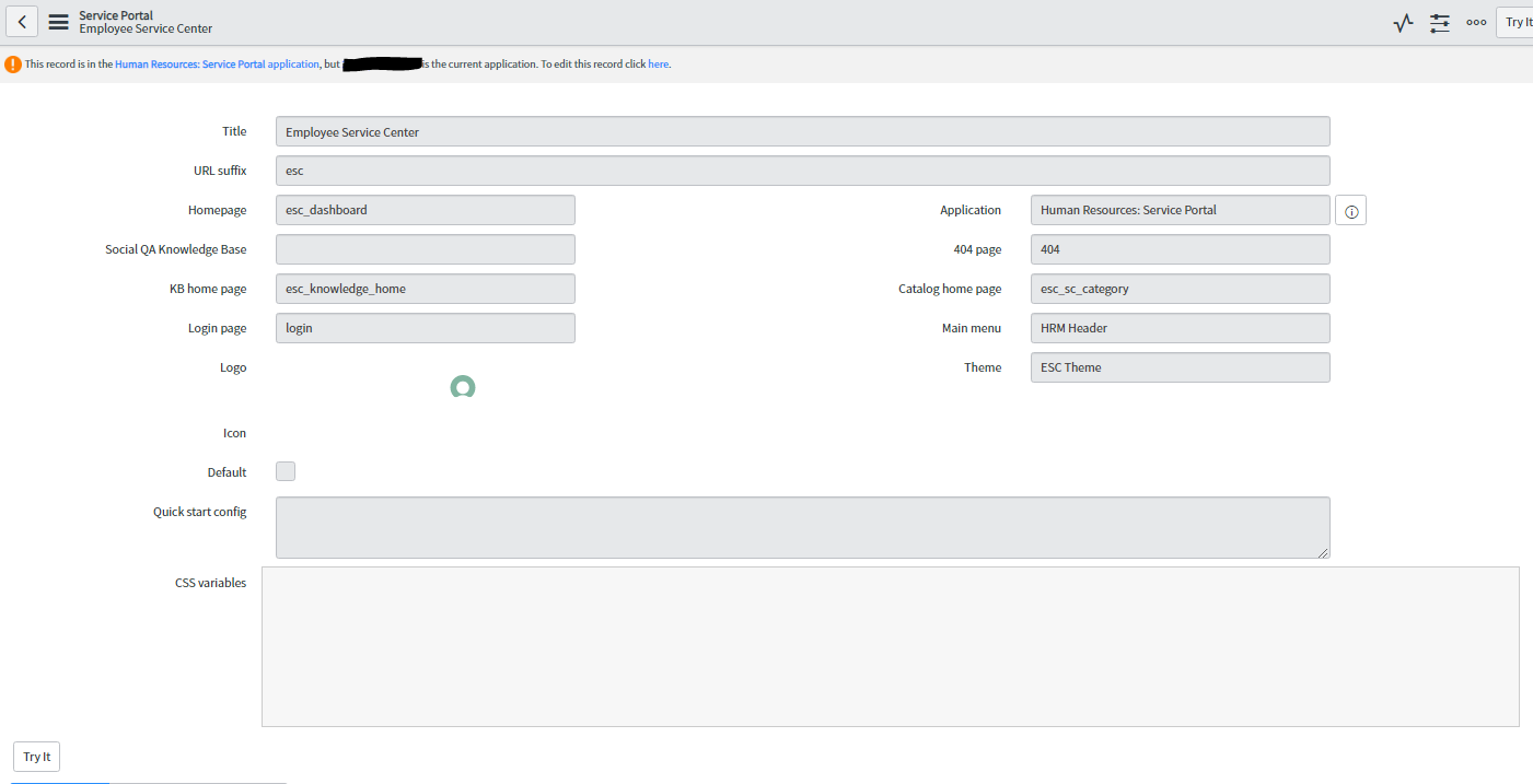 Solved: I want to disable the portal (suffix name: esc). - ServiceNow ...
