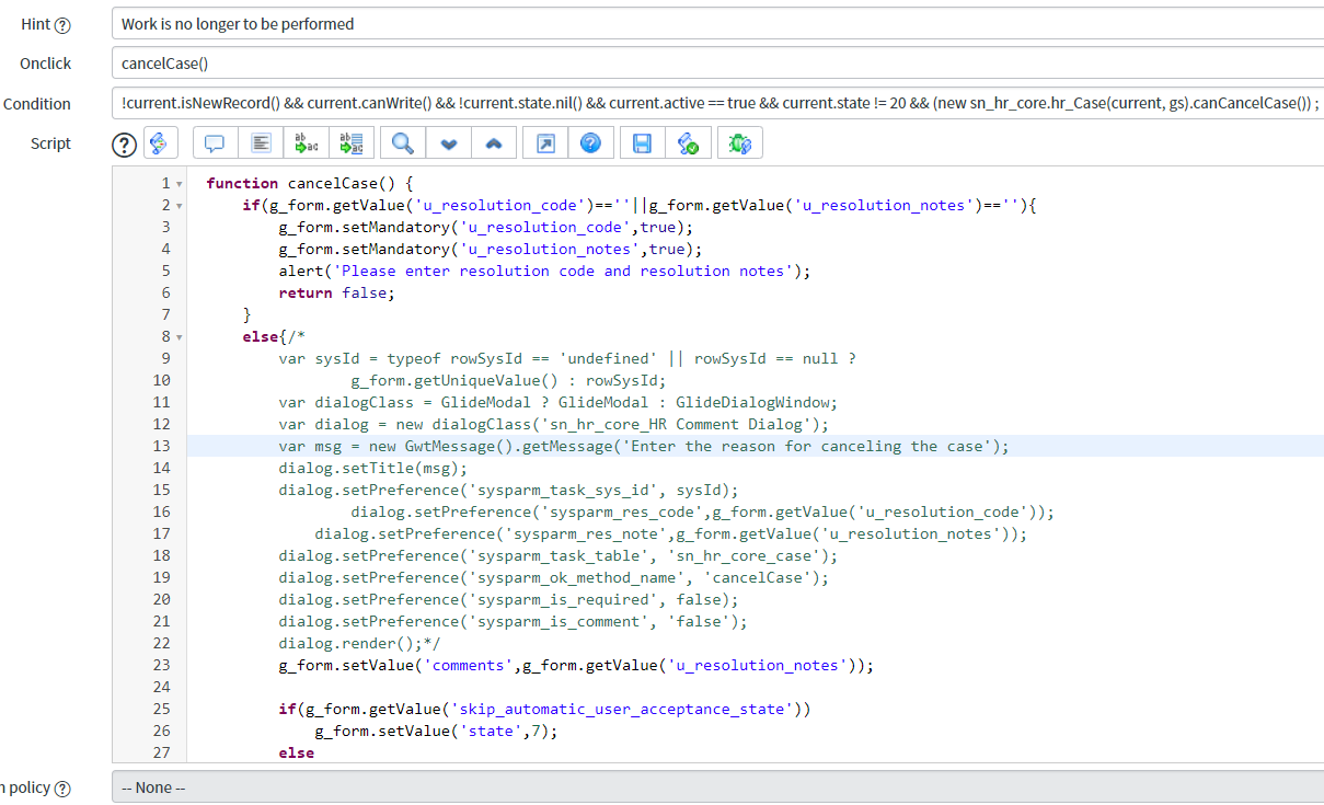 0. Script State Solved: script for remain in cancelled state and read only - ServiceNow ...
