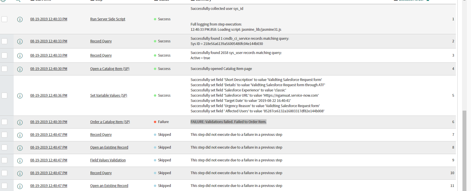 Getting error FAILURE: Validations failed. Failed ... - ServiceNow ...