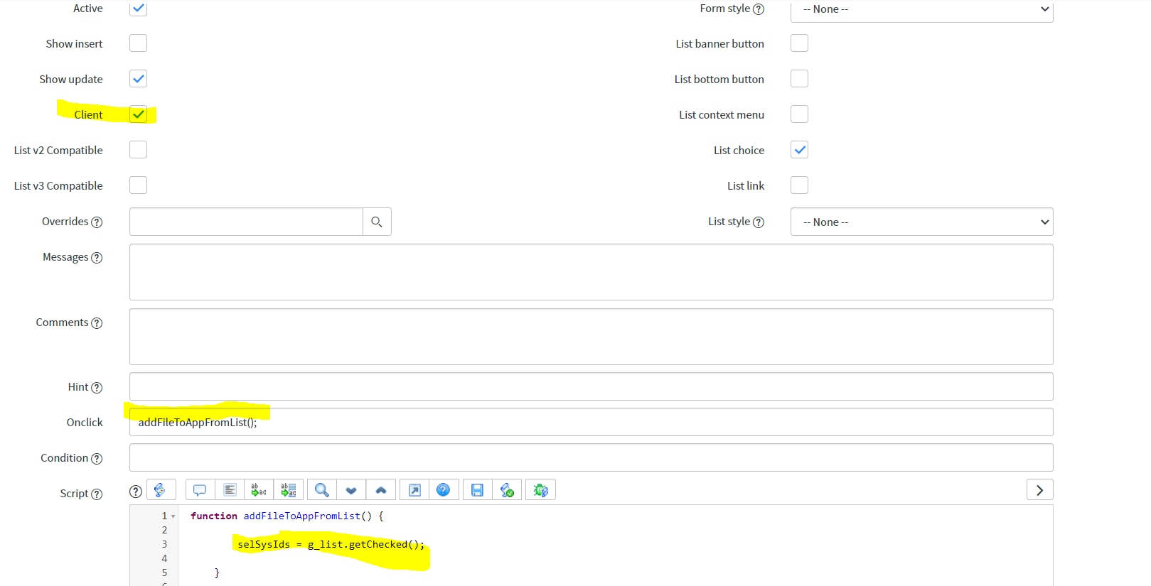 Solved: UI List Action to get selected records - ServiceNow Community