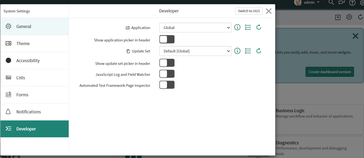 Solved: Gear Icon in Banner Frame - ServiceNow Community