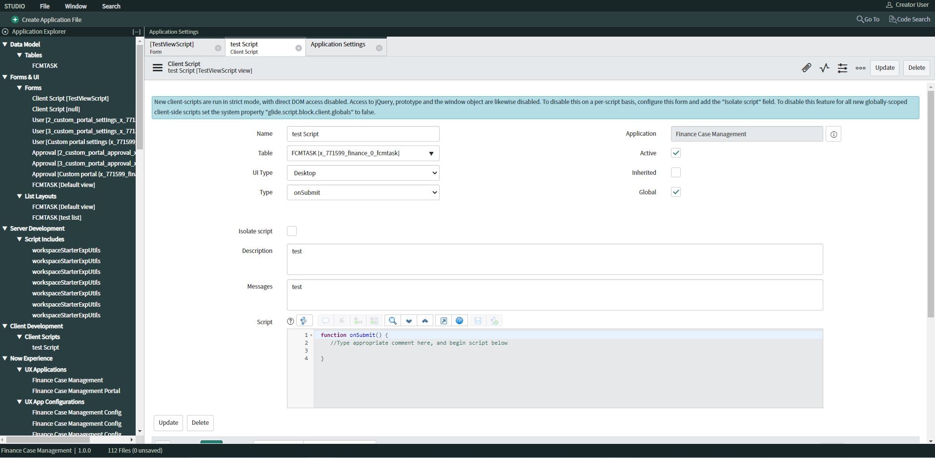 Solved: Client Script field is disabled - Page 2 - ServiceNow Community