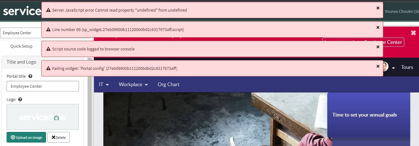 Solved: Fresh Install: Failing widget error 'Portal config ...