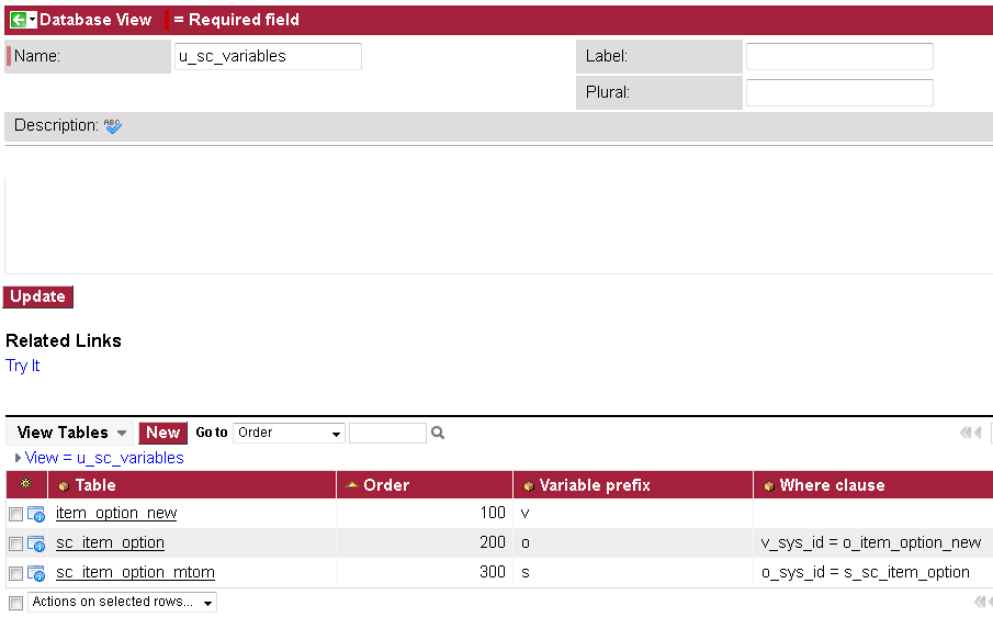 Database view for Catalog items - Page 2 - ServiceNow Community