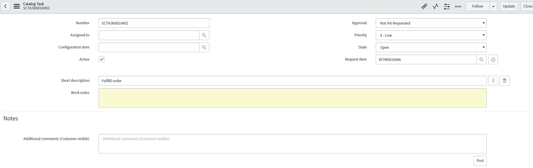 Work notes , Additional Comments behavior with Act... - ServiceNow ...