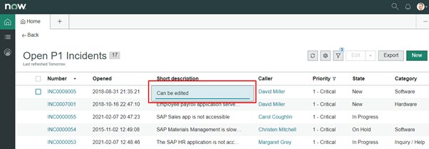Rome New Feature: Inline List Edit from Agent Work... - ServiceNow ...