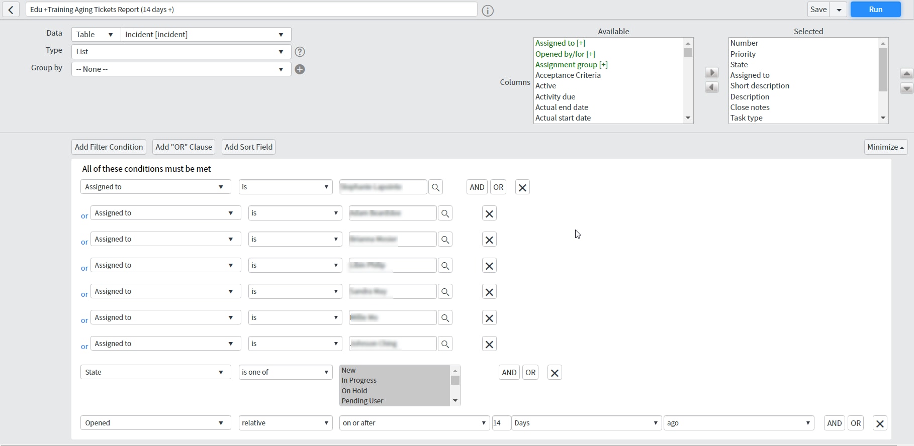 Solved: Aging Report (between 14 and 30 days old only) - ServiceNow ...