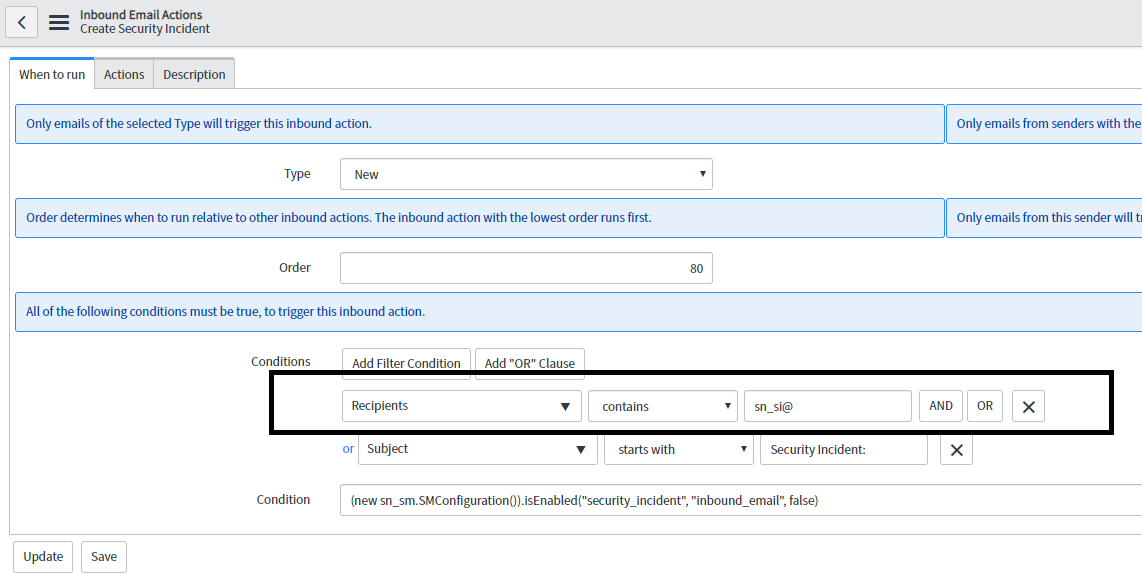 Solved: Security incident inbound email action has a confu ...
