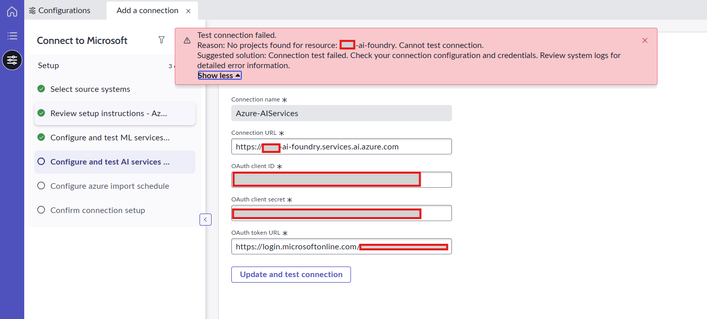 Service Graph Connector for Microsoft - "No projec... - ServiceNow ...