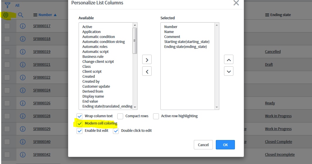 Change Cell Color in List View - ServiceNow Community