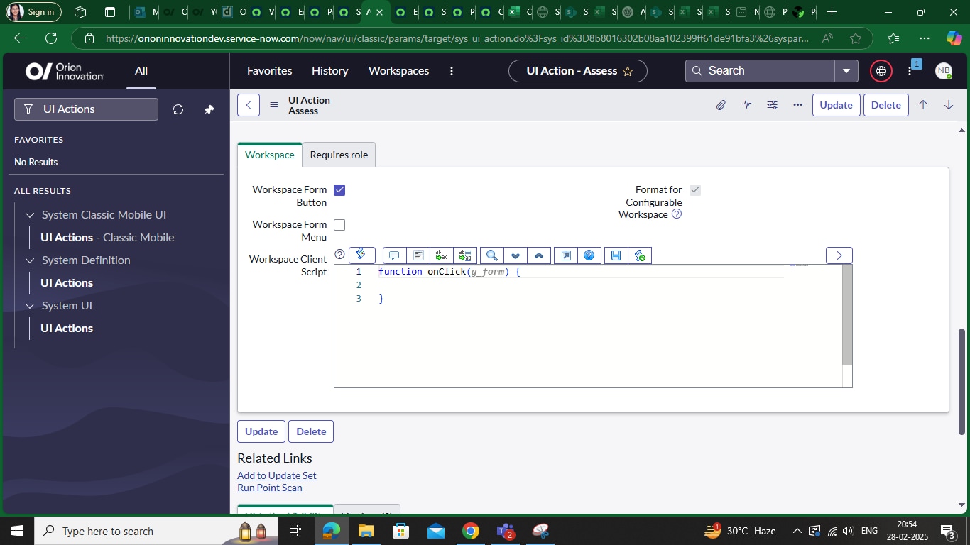 Assess button for problem not working in SOW - ServiceNow Community