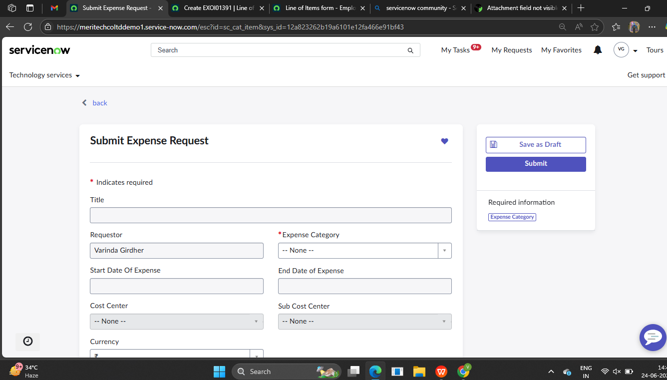 Attachment field not visible on ESC portal form - ServiceNow Community
