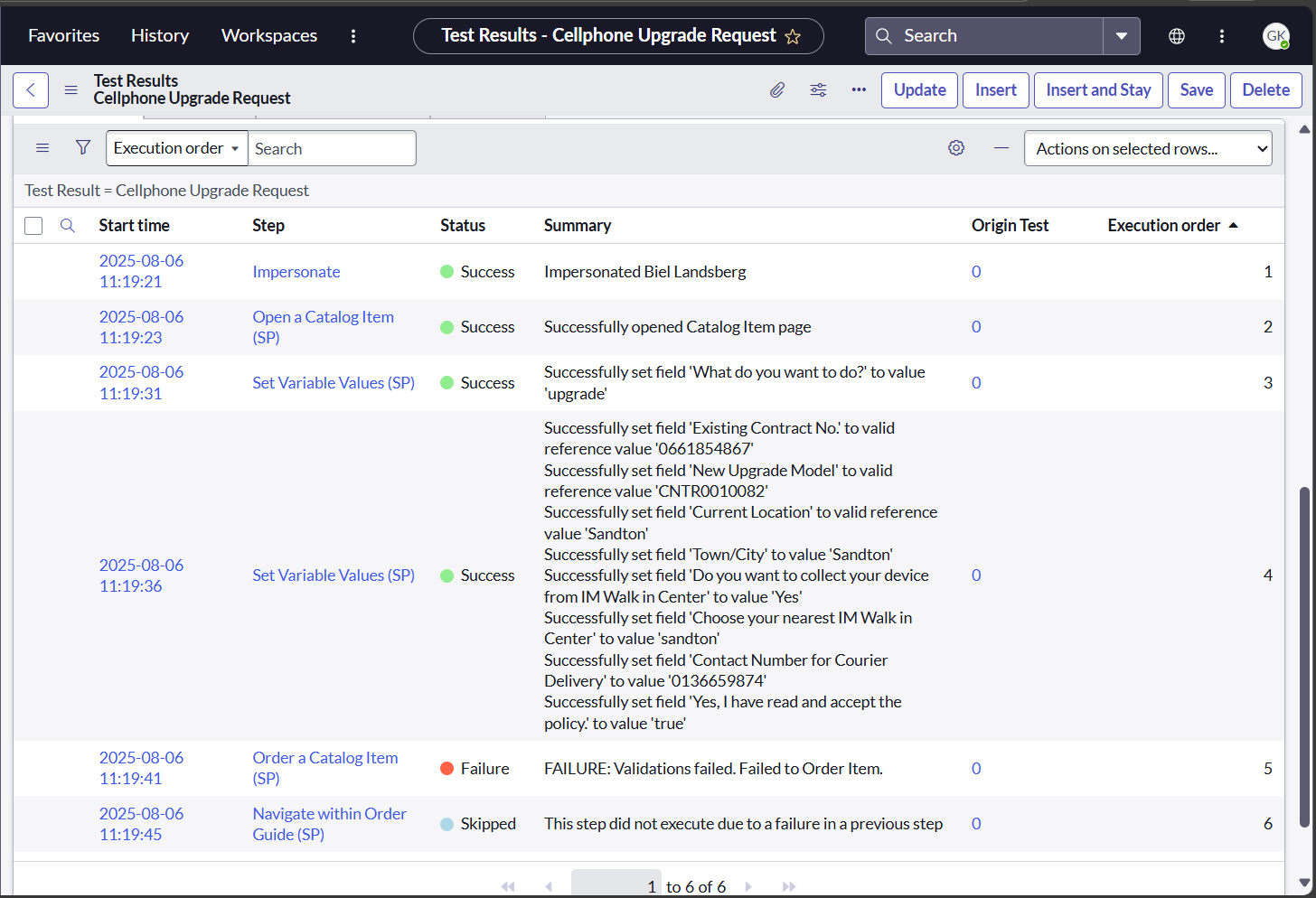 FAILURE: Validations failed. Failed to Order Item. - ServiceNow Community
