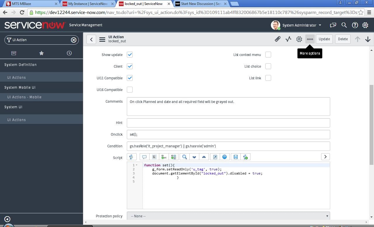 UI Action grayed out - ServiceNow Community
