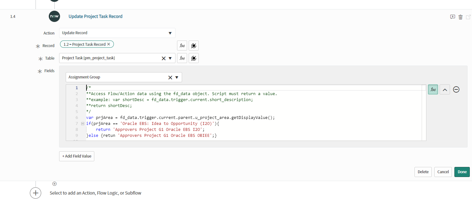 Inline script on flow designer. - ServiceNow Community