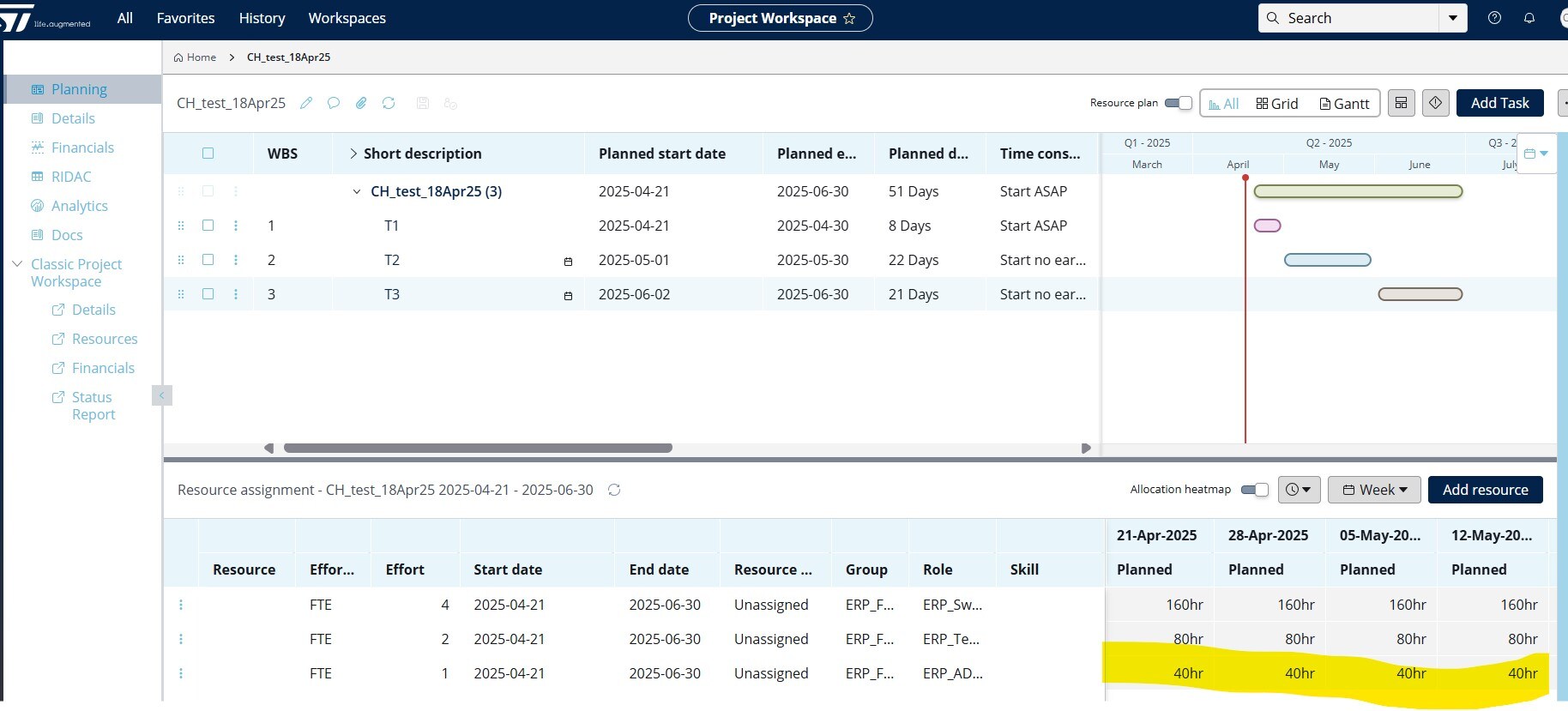 Project ressource assignment - ServiceNow Community