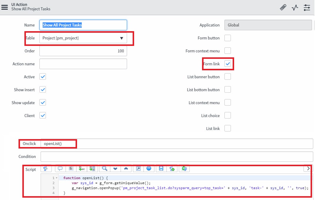 Show all Project Tasks in this Project - A quality... - ServiceNow ...