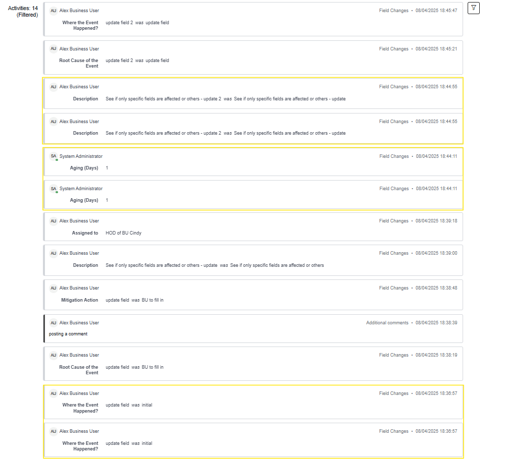 Field Update Cause Duplication in Activity Stream ... - ServiceNow ...