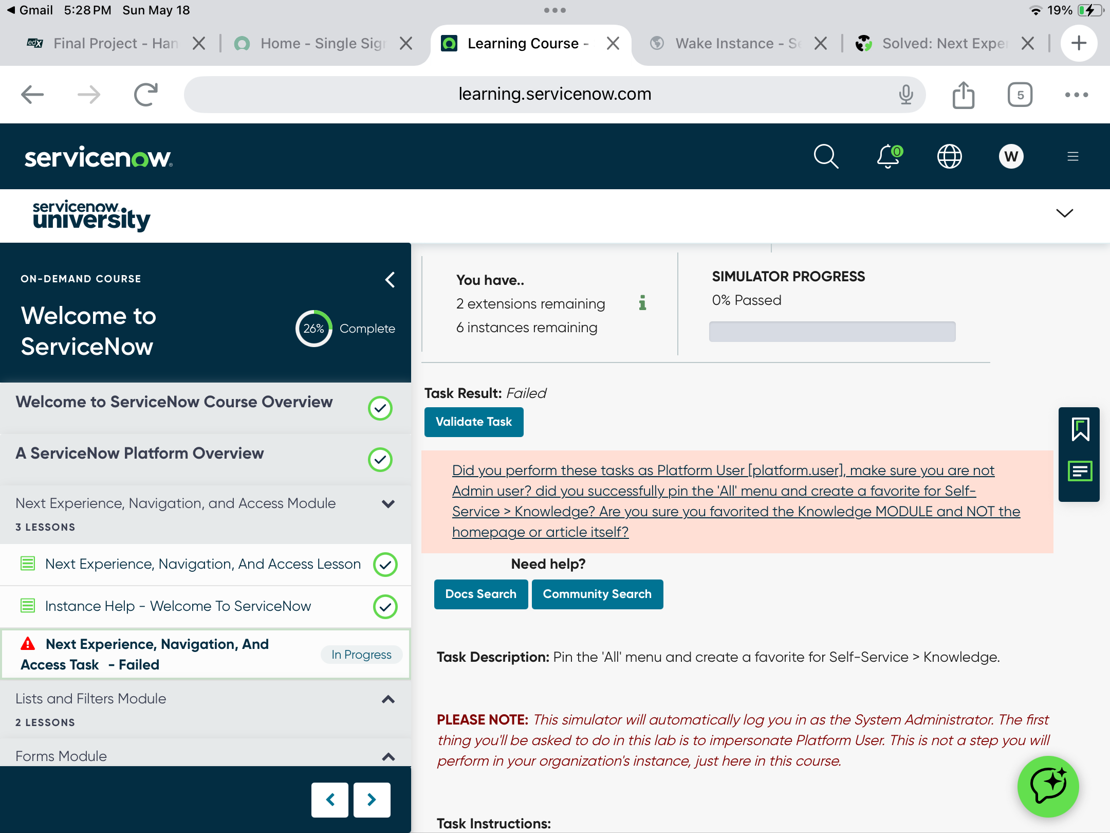Next Experience, Navigation, and Access Task - Va... - ServiceNow Community