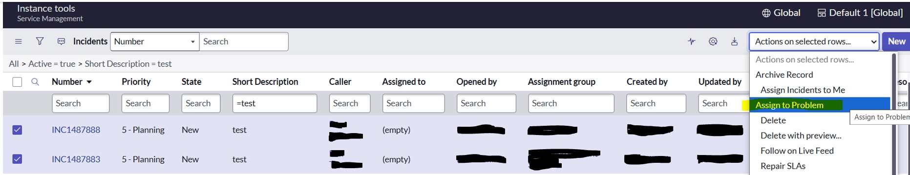 UI Action to assign Incidents to Problem - ServiceNow Community